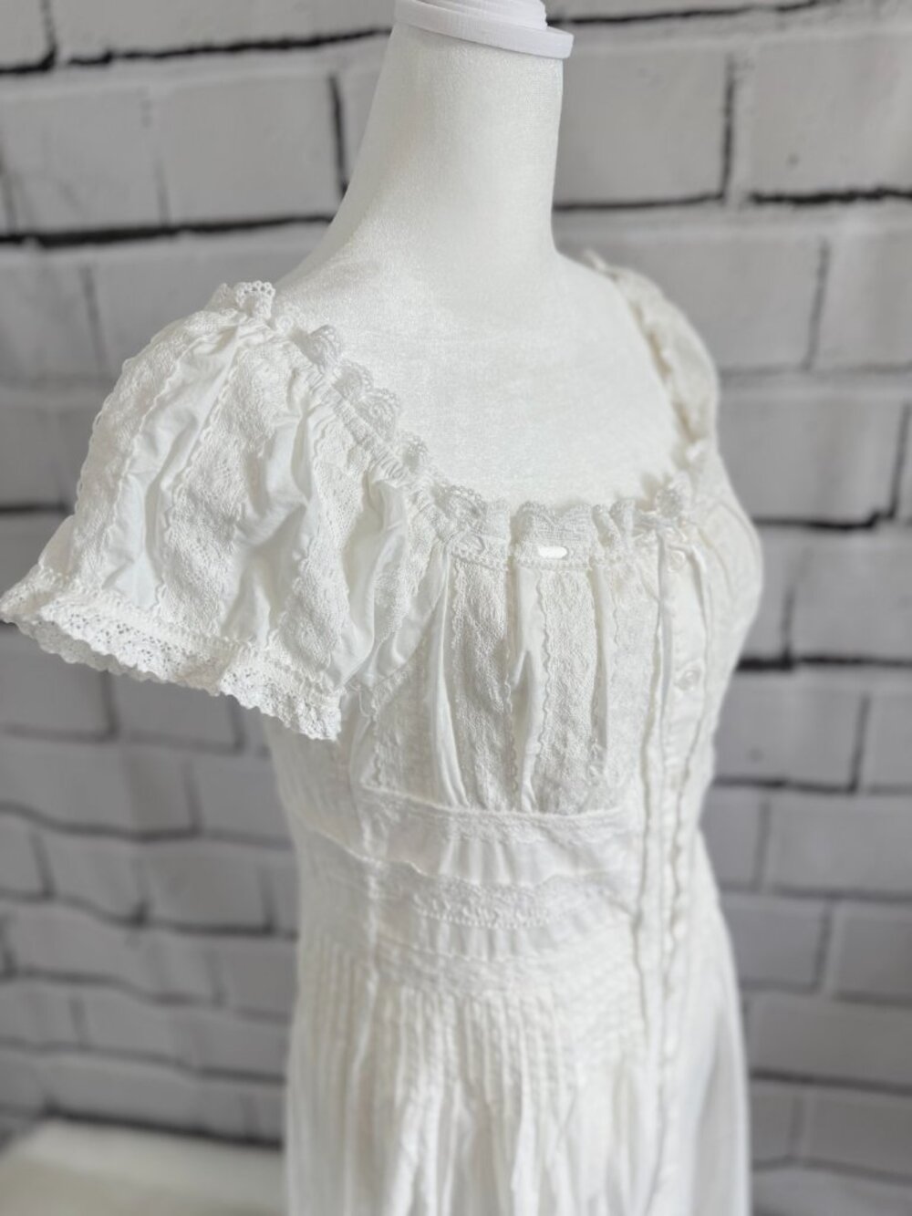 NWT Caroline Constas White Lace Cotton Cottagecore Maxi Dress S - Picture 7 of 15